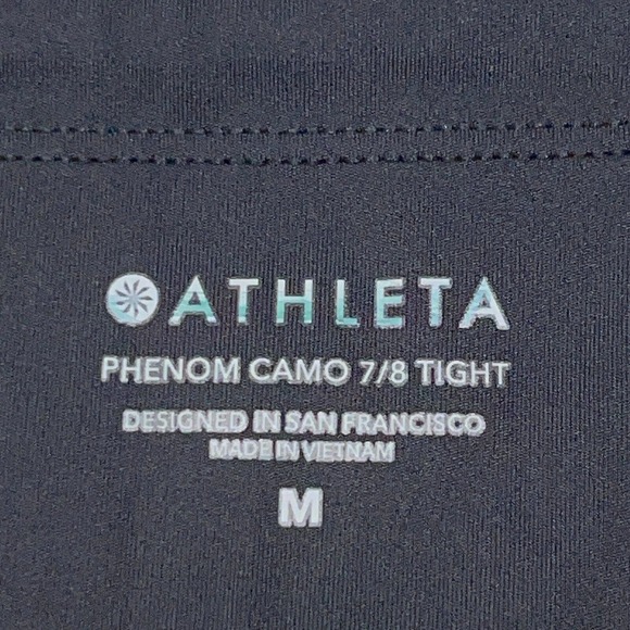Athleta Pants Women Medium Black Leggings Phenom Camo 7/8 Tight Gym 28x24 - Picture 9 of 13